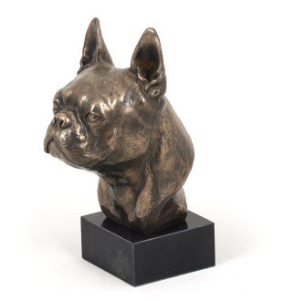 Boston Terrier głowa na kamieniu Art-Dog